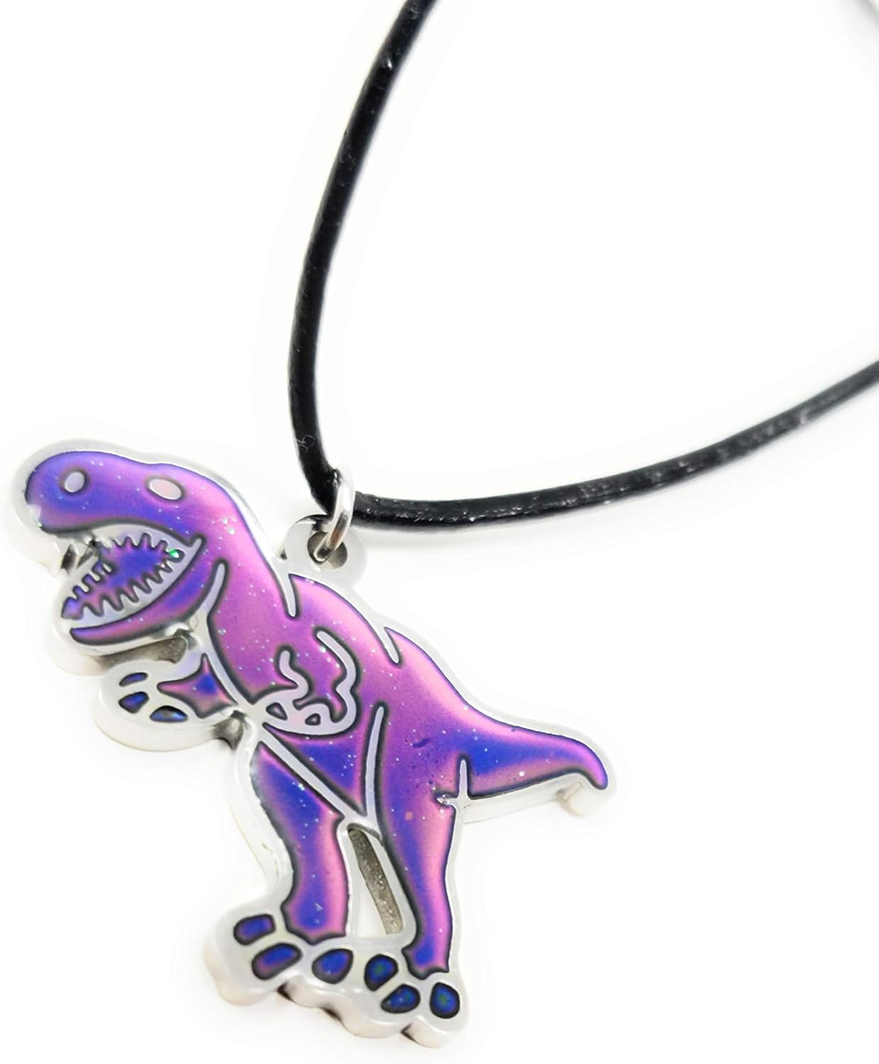 Ello Elli T-Rex Dinosaur Color Changing Mood Pendant Necklace for Boys & Girls: Clothing