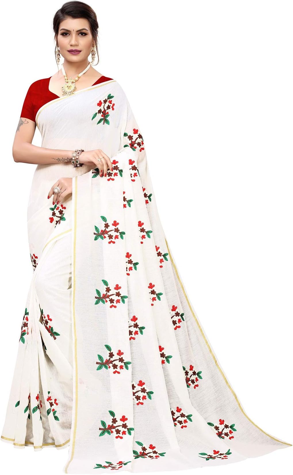 Indian Women Saree Wedding Traditional Gift Printed Designer Sari Bridal Collection Sari with Unstitched Blouse