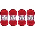 55% Cotton 45% Acrylic Yarn Alize Cotton Gold Thread Crochet Hand Knitting Art Lot of 4skn 400 gr 1444 yds (56-Red)