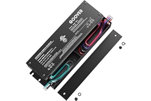 GOOVER 300W Dimmable LED Driver, 12V Triac Dimmable Power Supply, AC to DC Transformer,5-in-1 Dimming: ELV/MLV/TRIAC / 0-10V / 1-10V / 10V PWM/Potentiometer, Waterproof IP67 and UL Listed