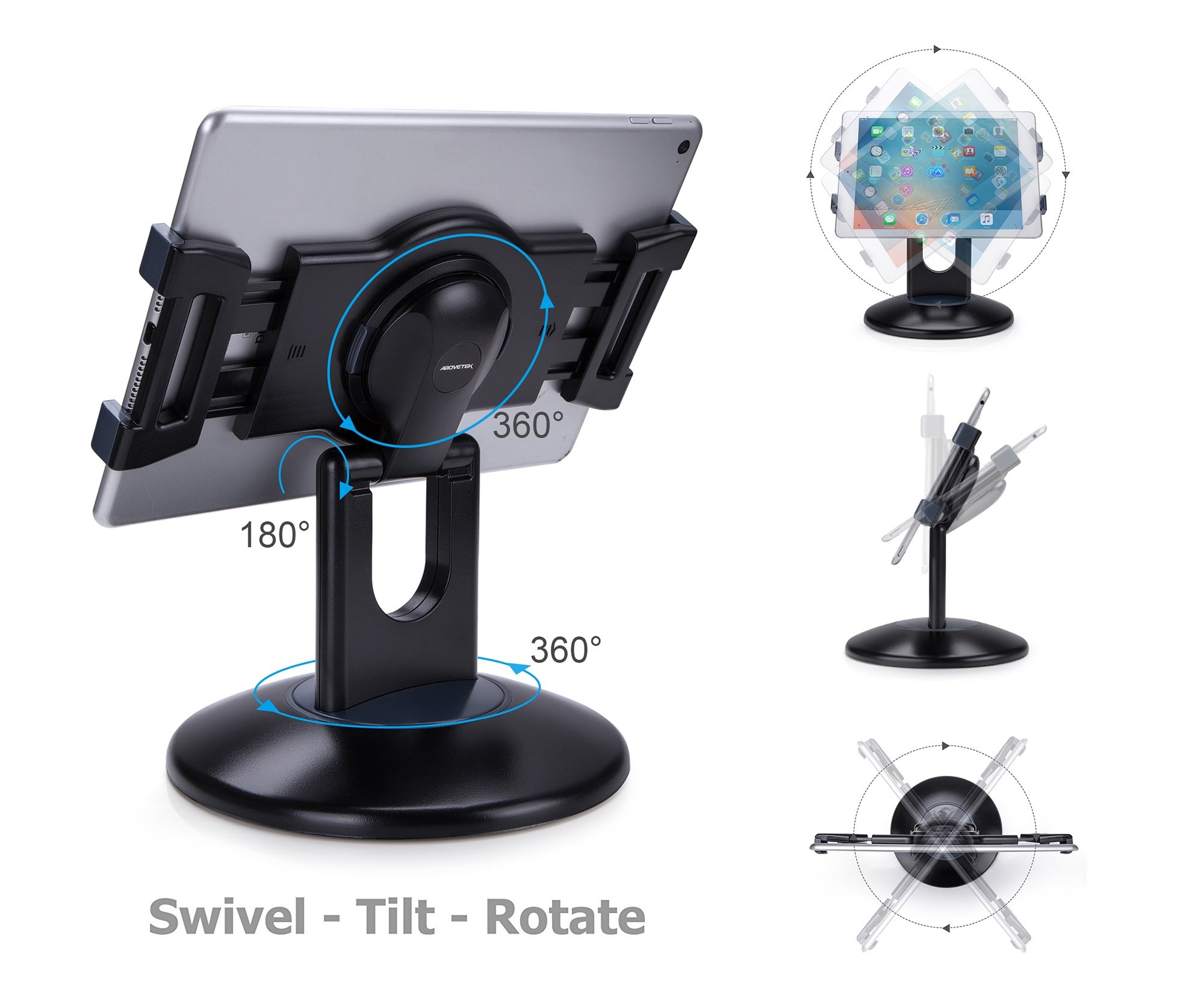 AboveTEK Retail Kiosk iPad Stand, 360° Rotating Commercial Tablet Stand
