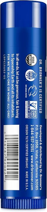 Dr. Bronner's Peppermint Lip Balm 4g Organic Oils No Synthetic Ingredients view 2