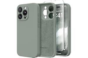 SuydanBox Magnetic for iPhone 15 Pro Case, Compatible with MagSafe, [Full Camera Protection][2 Screen Protectors] Silicone Shockproof Protective Phone Case for iPhone 15 Pro 6.1", Calke Green