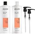Nioxin Shampoo & Conditioner Liter Duo Sets | Prepacks with Pumps Included | Systems 1-4 | For Natural, Colored, & Damaged Hair with Light to Progressed Thinning | Strengthen & Boost Hair Density