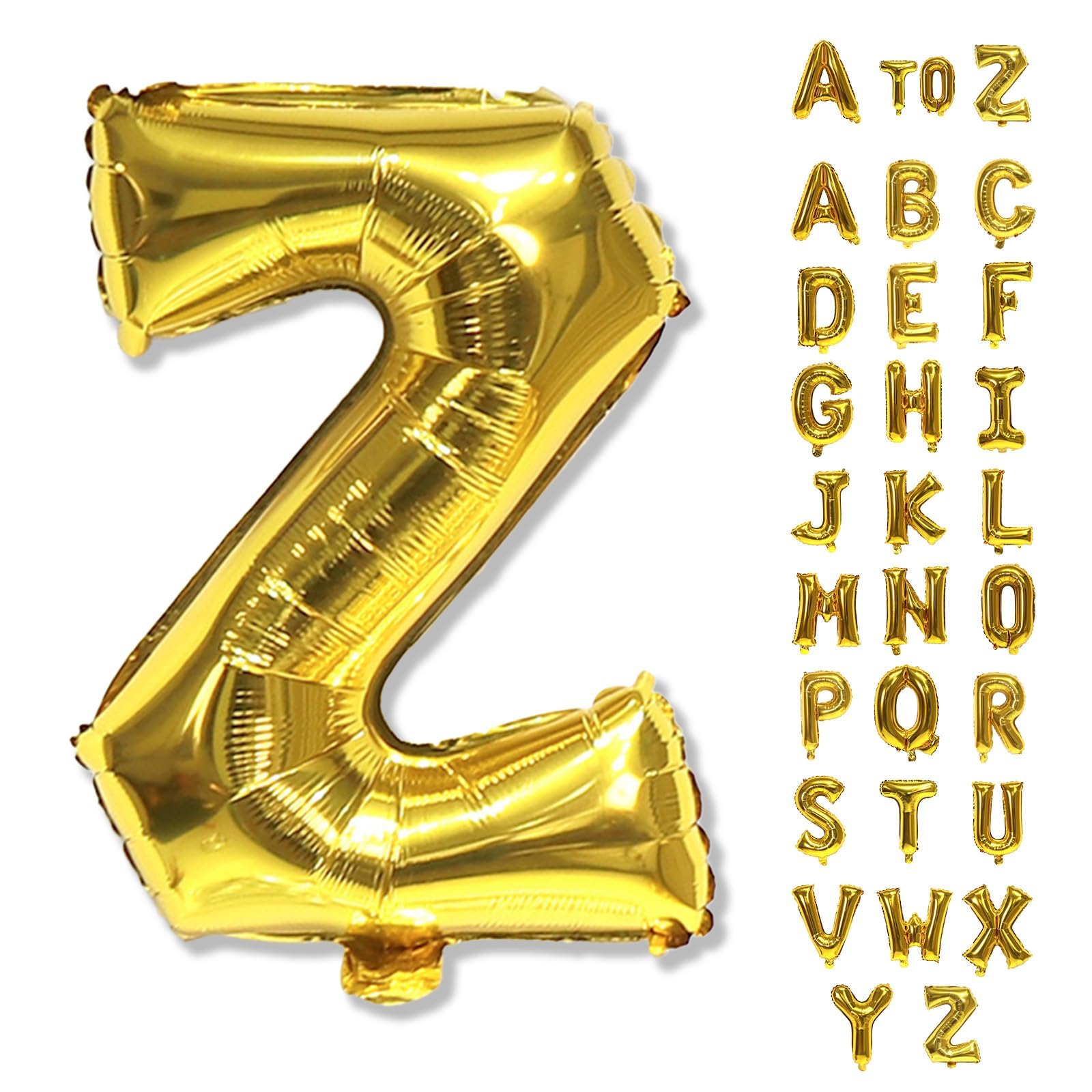 Photo 1 of Foil Letter Balloons 40 Inch, Big Alphabet Z Word Balloons, Large Self Inflating Name Balloon Letters Gold Decor, Helium Custom Letter Balloons for Women Birthday Party Anniversary Decoration Supplies