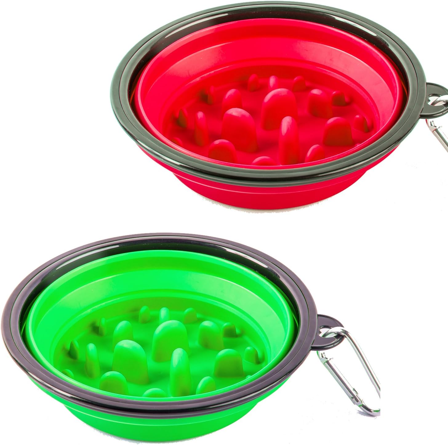 Staruby Collapsible Dog Bowl, Slow Feed Dog Bowl, Foldable Pet Travel Bowl, Portable Slow Feeder