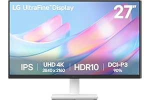 LG 27US500-W Ultrafine Monitor 27-Inch 4K UHD (3840x2160) HDR10 IPS Borderless Design Reader Mode Flicker Safe Switch App HDMI DisplayPort - White