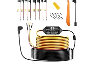 Milerong Upgraded Dash Cam Hardwire Kit, Acc Hardwire Kit for Dash Camera Type C 3-Lead Hard Wire Kit 12V-24V to 5V with Low Voltage Protection for Dashcam GPS Power Supply Radar Detectors and More