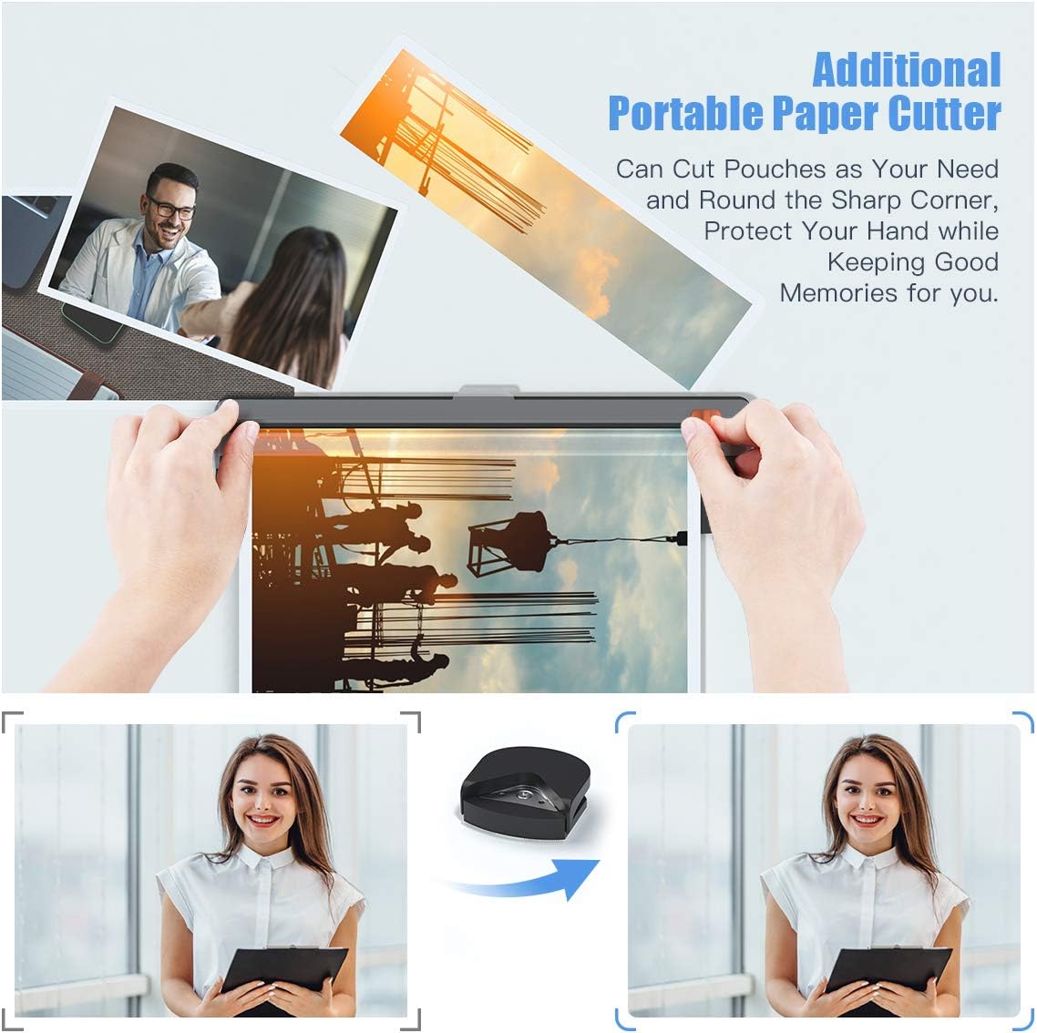 Laminator, dodocool Thermal Laminating Machine, 4 in 1 Personal Laminator for Home Use Shcool Teacher Office, 9 Inches Small Cold Lamination Machine with 20 A4 A5 A6 Pouches Trimmer Corner Rounder : Office Products