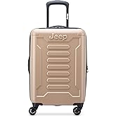 Jeep JH004C Hardside Expandable Luggage with Spinner Wheels, Beige, Carry-On 20 Inch