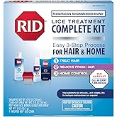 RID Lice Treatment Complete Kit Includes Fluid Ounces Lice Killing Shampoo 2 Fluid Ounces Lice and Egg CombOut Spray Lice Comb and 3 Ounces Home Lice Bedbug Dust Mite Home Spray, 4 Piece Set, 1 Count