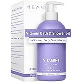 New Miuz Lavender Vitamin InShower Body Conditioner Soft Skin Natural Post Shower Care Moisturizer for Body Legs Nourishing Bath Oil Lavender Vanilla Self Care Spa Gift