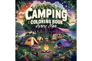 Camping Coloring Book, Easy and Bold Coloring Book, Super Cute Illustrations with Thick Lines: Adult Coloring Book One-Sided 