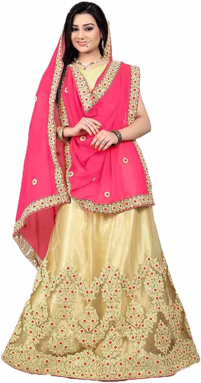 Indian Women Designer Wedding Golden Lehenga Choli K-5389-48983