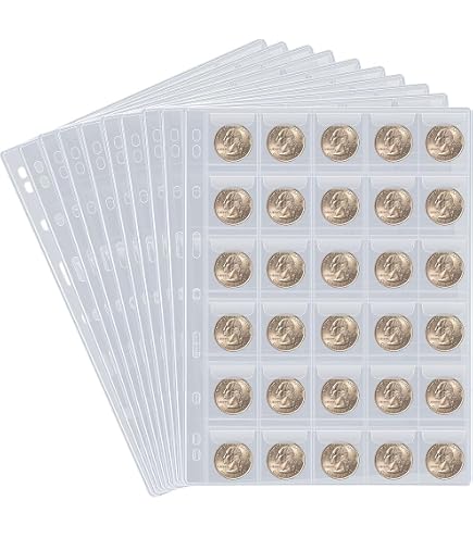 Álbum De Monedas Para Coleccionistas Con 340 Bolsillos Y Fundas De Piel Sintética, Organizador Para Monedas De Distintos Tamaños