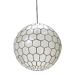 Creative Co-Op Capiz Honeycomb Ceiling Light