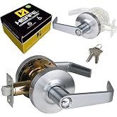HISAFE Keyed Entry Commercial Door Lock for Office Heavy Duty Grade 2 Lever | 2-3/4''Backset, Non-Handed, UL 3 Hour Fire Rated, ADA Compliant, Satin Chrome Finish 26D, X-XG-ET-70