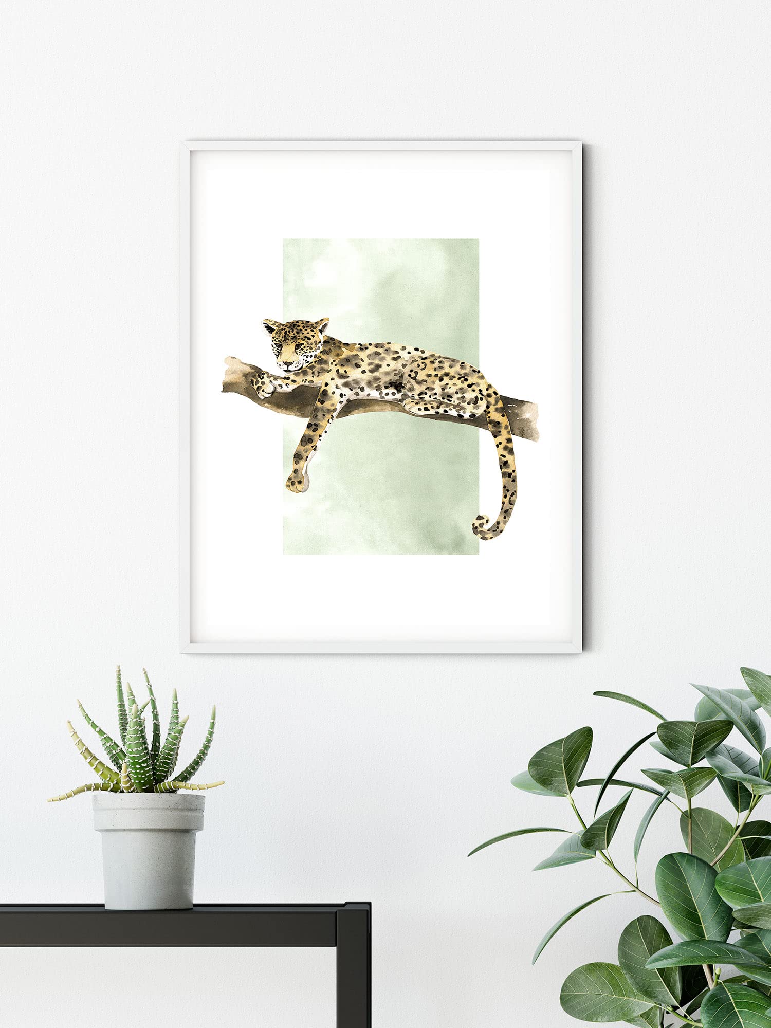 Komar Wall Picture - Lazy Leopard - Size: 40 x 50 cm - Poster Art Print Decoration Living Room Bedroom (No Frame)