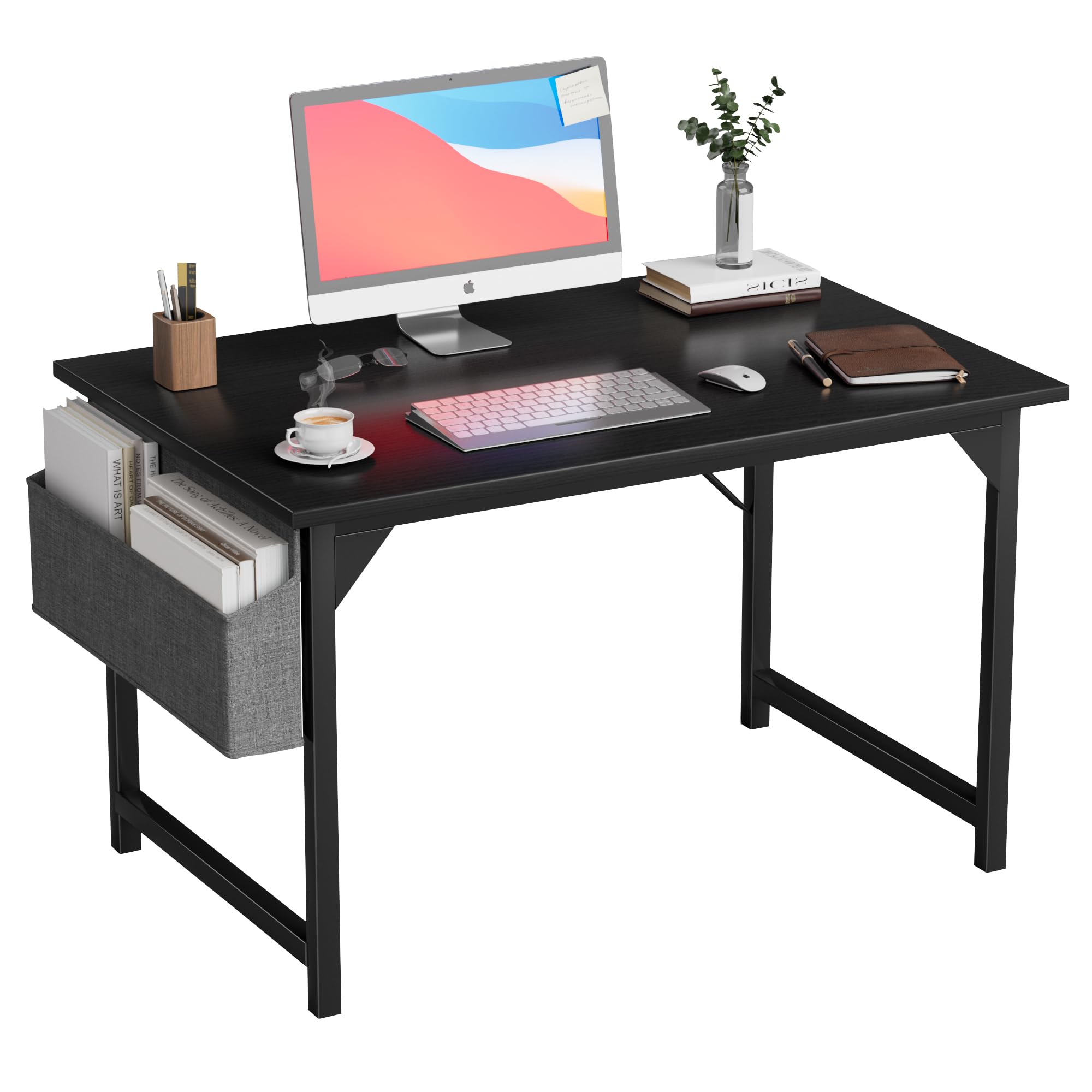 Photo 1 of ***IMAGE REFERENCE****Furmax Computer Desk 40 Inch Small Office Desk with Storage Bag & Headphone Hook, Workstation for Home Office, Modern Writing Study Table (Black)