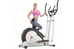 ANCHEER Elliptical Exercise Machine, Elliptical Trainer for Home Gym, Exercise Equipment 500Lbs Max Weight,Ultra-Silent Elliptical Machine, with Pulse Rate Grips&Smooth Resistance Levels