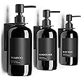 Stylish Shampoo and Conditioner Dispenser Set of 3 for Wall Mount - Modern Drill Free 21oz Shower Soap Bottles with Labels - Easy Refill Body Wash Dispensers for an Instant Bathroom Decor Upgrade