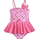 Toddler Swimsuit Girl Baby Girl Bathing Suit Cute Floral Ruffle Tankini Swimsuit Sleeveless One Piece Swimwear