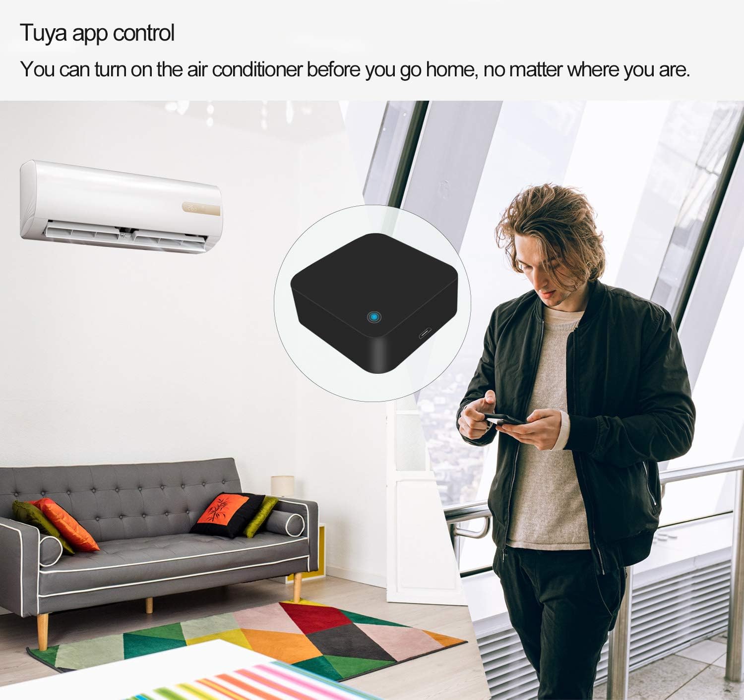 Smart IR Remote Controller WiFi IR Blaster for Home Automation, IR Smart Hub for AC TV and Other 38k Infrared Appliance, Compatible with Alexa Google Home - - 