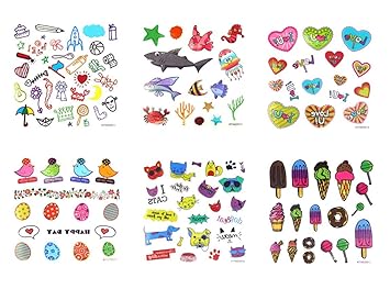 6pcs Tatouages De Dessin Animé Pour Les Enfants Dans Des