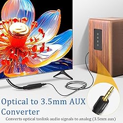 192KHz DAC Optical to 3.5mm Converter, Optical