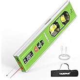 Huepar Rechargeable 3-in-1 Laser Leveling Tool with Light, Bubble Level and 66Ft Laser Distance Measure, 10 Inch Torpedo Leve
