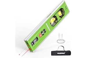 Huepar Rechargeable 3-in-1 Laser Leveling Tool with Light, Bubble Level and 66Ft Laser Distance Measure, 10 Inch Torpedo Leve