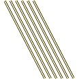 6 Pieces 5mm Brass Round Rods, Sutemribor Brass Solid Round Rod Lathe Bar Stock, 5mm in Diameter, 305mm in Length