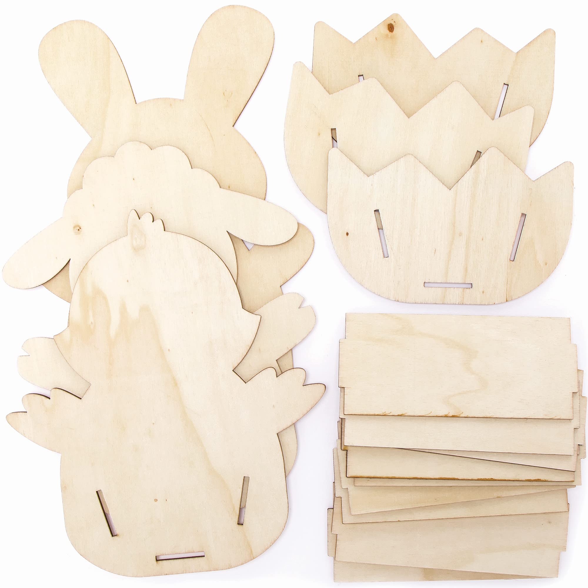 Baker Ross Easter Wooden Basket Kits - Pack of 3, Wood Easter Crafts for Children (FC660)