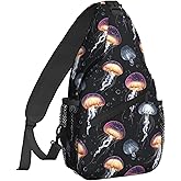 NiuKom Jellyfish Purple Sling Bag For Women Crossbody Shoulder Bag Casual Daypack Backpacks Men Chest Bag Gym Cycling Travel Hiking