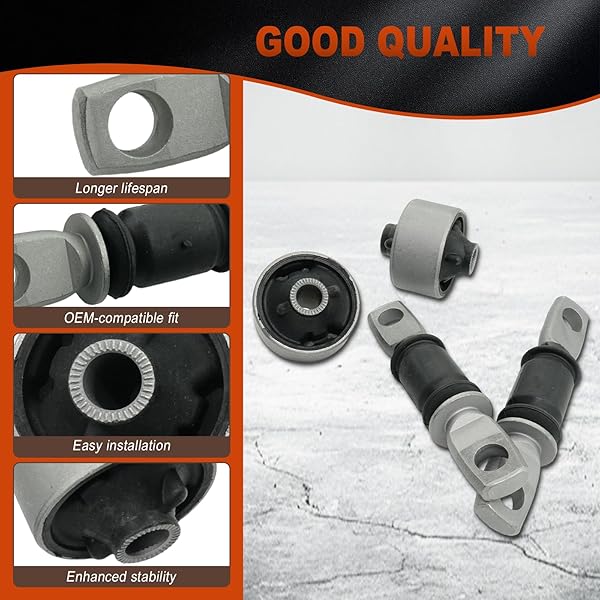 WELLBOX 4PCS SUSPENSION CONTROL ARM BUSHING KIT K90041 COMPATIBLE WITH TOYOTA AVALON 1995-2004 CAMRY 1992-2001 SIENNA XLE 2001-2003 LEXUS ES300 1992-2001 FRONT LOWER POSITION OE 48655-07010