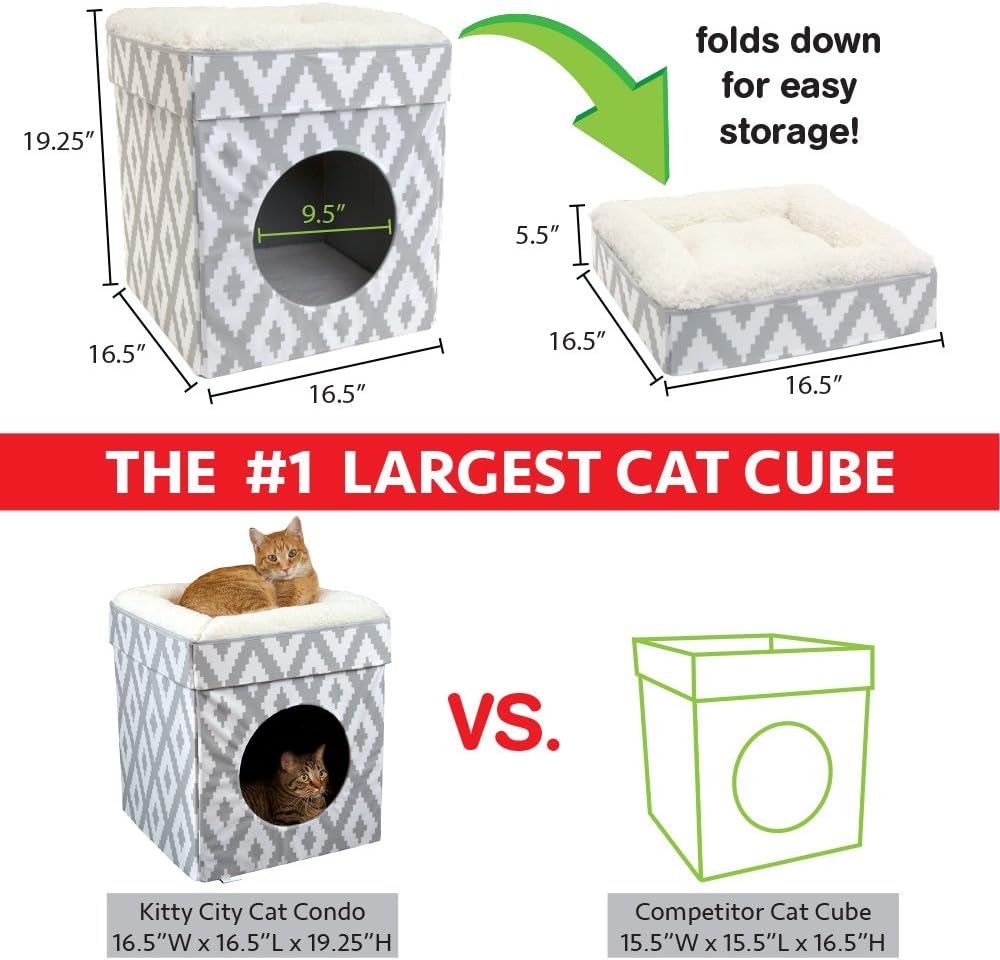 Kitty City Large Cat Bed, Stackable Cat Cube, Indoor Cat House/Cat Condo : Pet Supplies