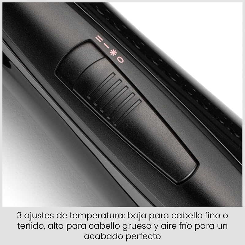 Cepillo de aire Perfect Finish – Peinados perfecto, 3 accesorios para Alisar, Agregar Volumen y Dar forma, 2 ajustes de calor + Aire frío, Tecnología iónica antiencrespamiento, AS126E