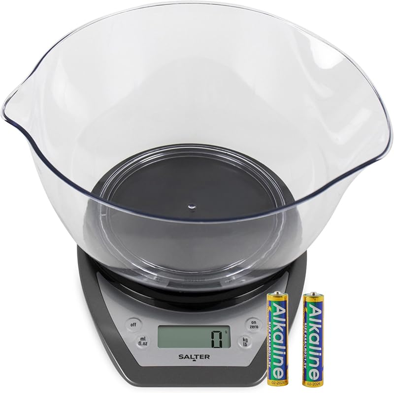 Salter Digital Kitchen Scale with 2L Removable Bowl and Aquatronic