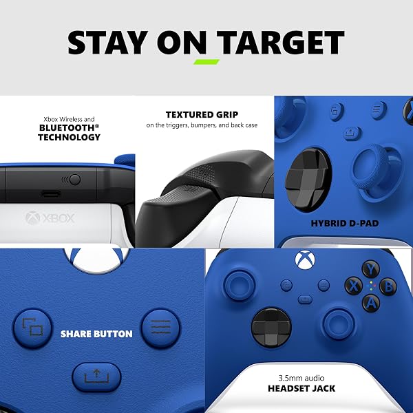 XBOX WIRELESS GAMING CONTROLLER (2025) – SHOCK BLUE – PLAY ON XBOX, WINDOWS, ANDROID, IOS, FIRETV STICKS, SMART TVS, VR HEADSETS