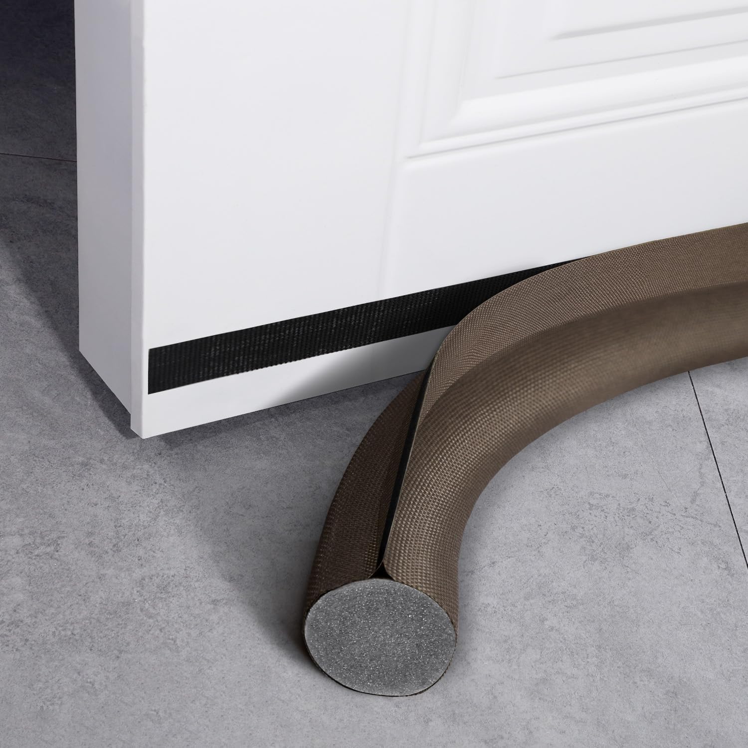 Draft Stoppers - 2 Pack Door Draft Stopper - 37 Inch One-Sided Under Door Draft Blockers - Soundproof, Dust, and Cold Air Stopper - Door Draft Stoppers for Bottom of Door, Fits Interior and Exterior Doors（Brown）