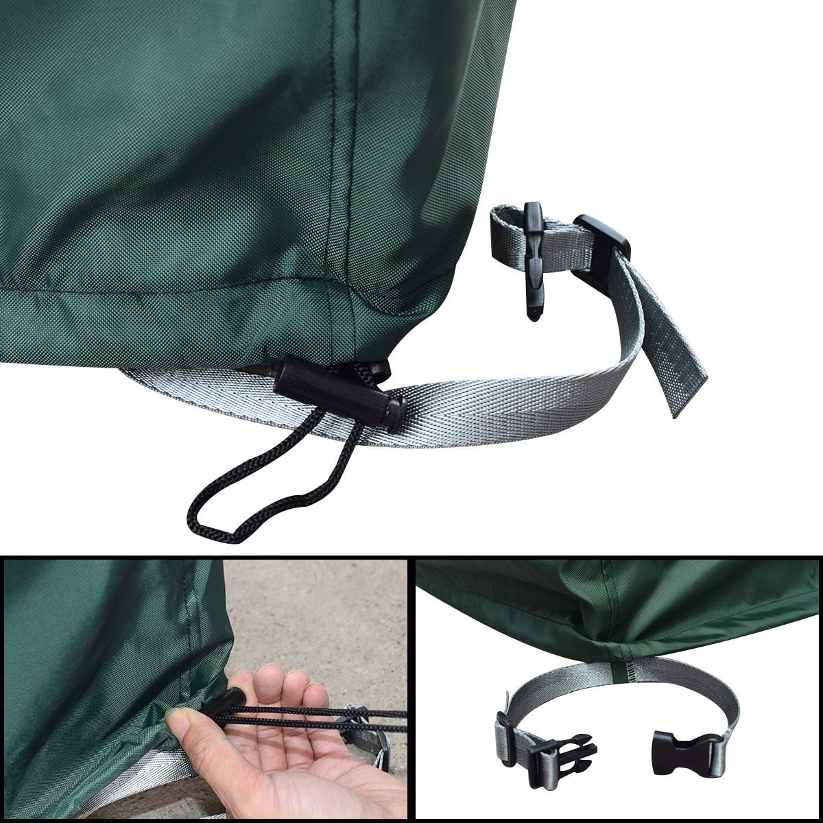 Deck Box Covers,Storage Box Cover with Straps and Handles,Patio Deck Box Cover fit for Deck Boxes(Dark green，52‘’）: Home Improvement