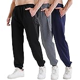 Monster Guardians 3 Pack Sweatpants for Men Athletic Gym Workout Mens Joggers with Zipper Pockets Active Running Pants