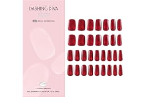 Dashing Diva Glaze Effects Nail Strip Set - Ruby Red Apple - Long Lasting, Chip Resistant, Semi-Cured Gel Nail Strips - 4-Piece Manicure Set with 32 Strips