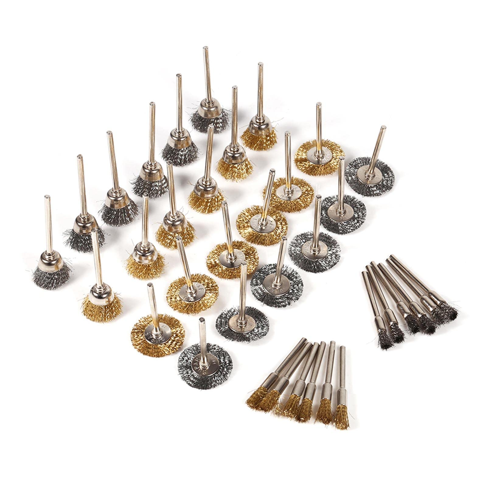 36pcs Wire Wheel Brush Set, Turning Tools Steel Wire Wheel Brushing Kit for Polishing Grinding.