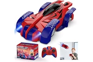 Aomifmik Wall Climbing Remote Control Car, 360° Rotating RC Stunt Car with Headlight, Rechargeable RC Car Toys for 3 4 5 6 7 8-12 Year Old Boys Girls Kids