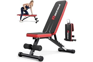 Rockvale Adjustable Weight Bench for Home Gym, 660LB Foldable Workout Bench with 9 Backrest Positions, Incline Decline Bench 