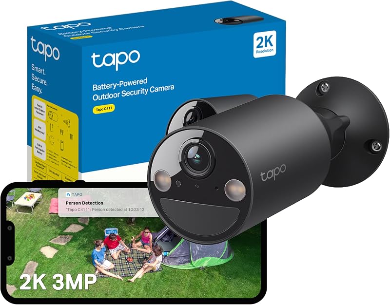 Tapo C411 2K 3MP Battery Security Camera Outdoor Wireless Solar Color Night