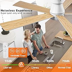 UOJ Ceiling Fans with Lights, 52 inch Low Profile