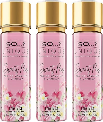 So…? Unique Womens Vegan Sweet Pea Body Mist 150ml Pack of 3