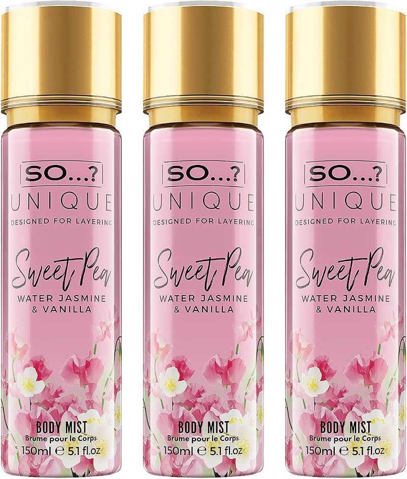 So…? Unique Womens Vegan Sweet Pea Body Mist 150ml Pack of 3